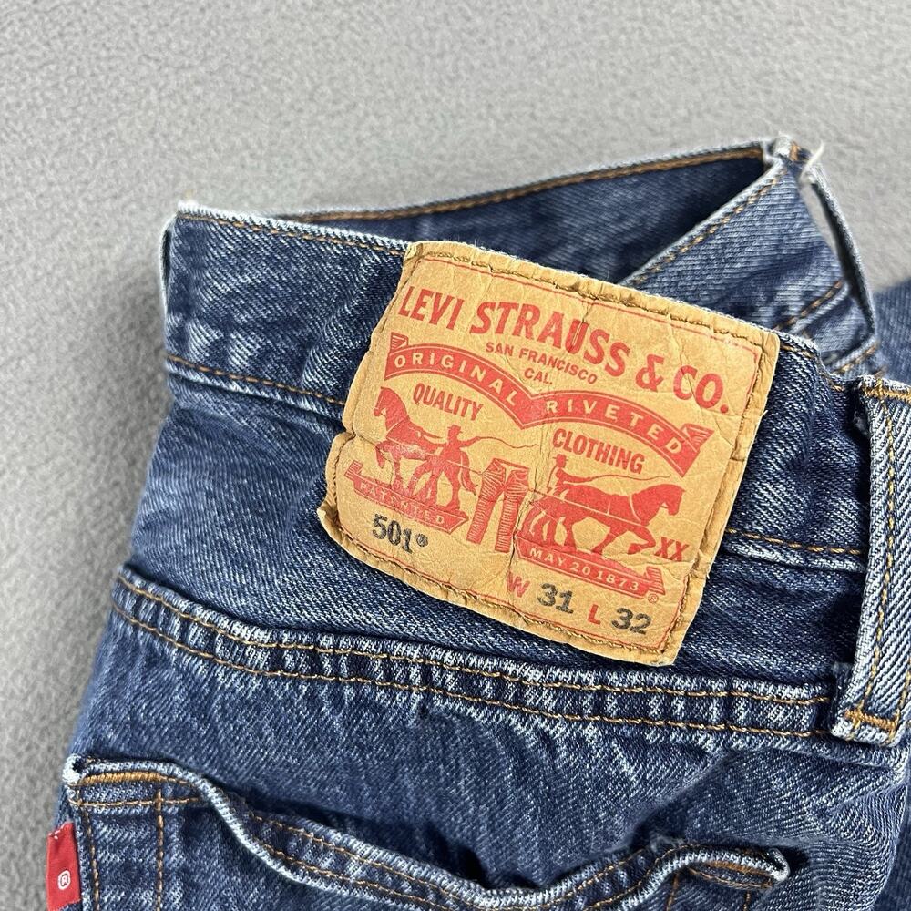 Levis 501 Jeans Men 31X30 Blue Button Fly Regular… - image 4